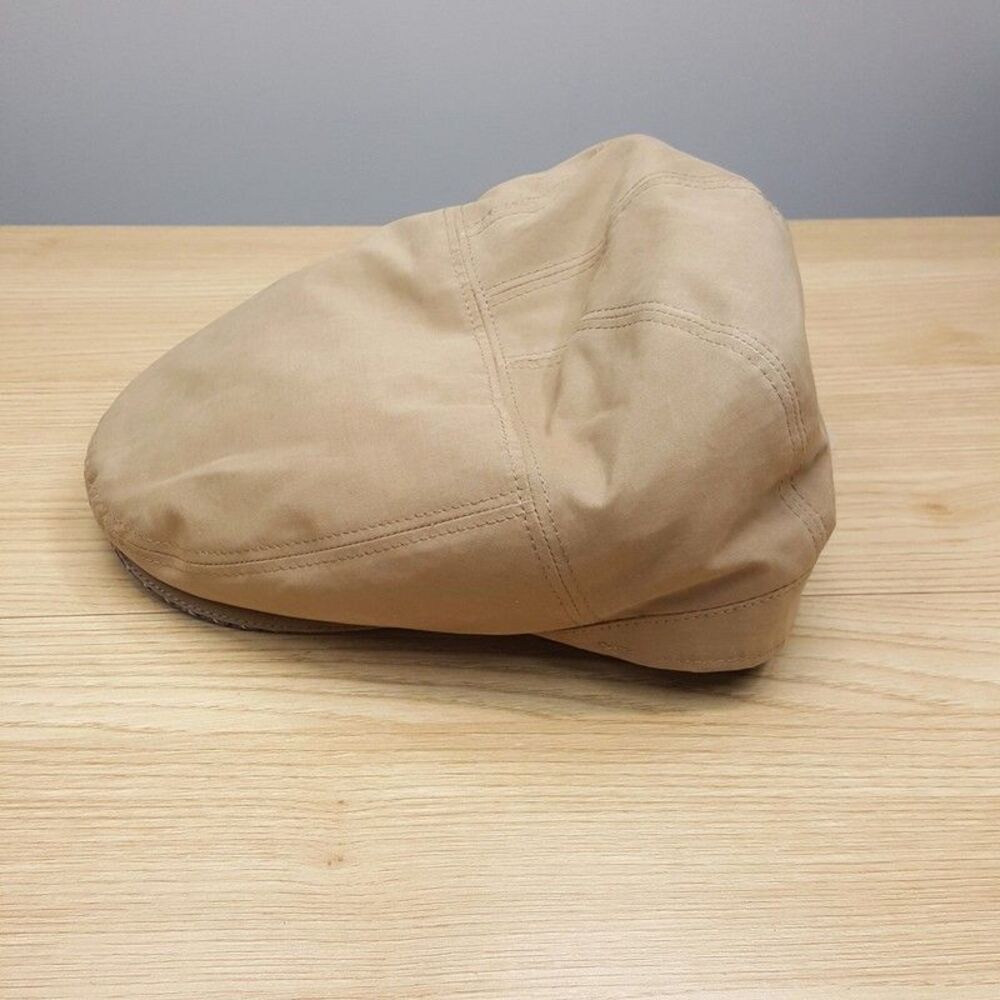SCALA Newsboy Hat Mens Large Tan Cotton Blend Flat Cap Packable